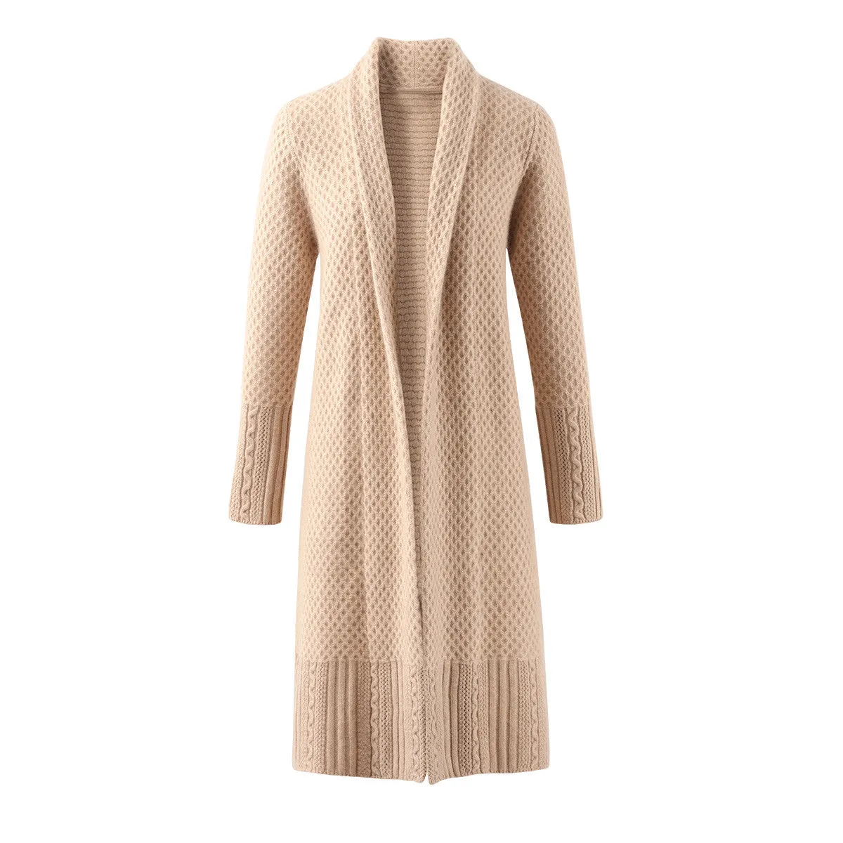 100% Cashmere Womens Knitted Cardigan Coat