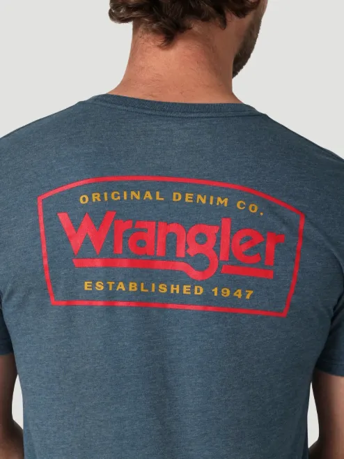 112325753 - Wrangler Men’s Original Denim Co T-Shirt - Midnight Navy Heather