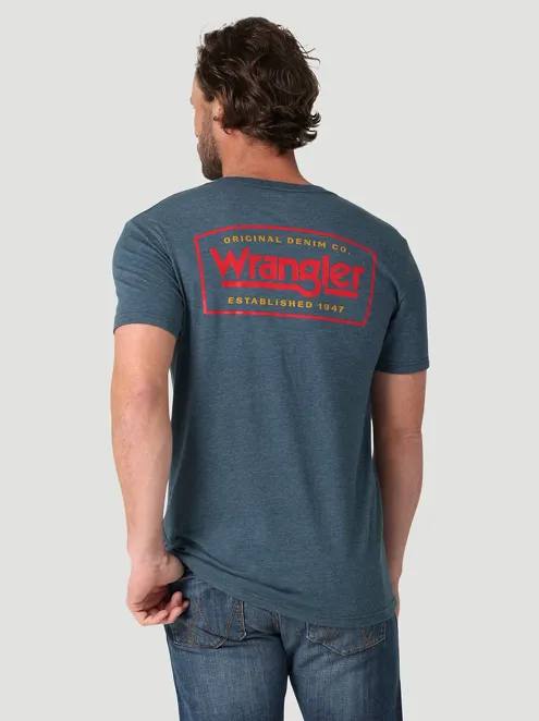 112325753 - Wrangler Men’s Original Denim Co T-Shirt - Midnight Navy Heather