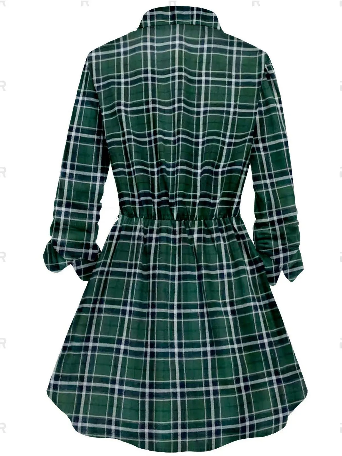 1930s Scottish Plaid Lapel Belt Blouse