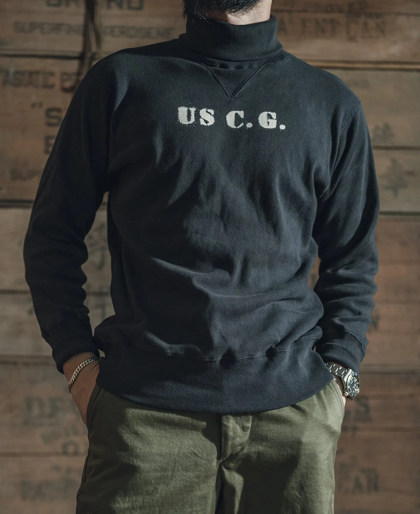 1930s USCG Turtleneck Thermal - Black