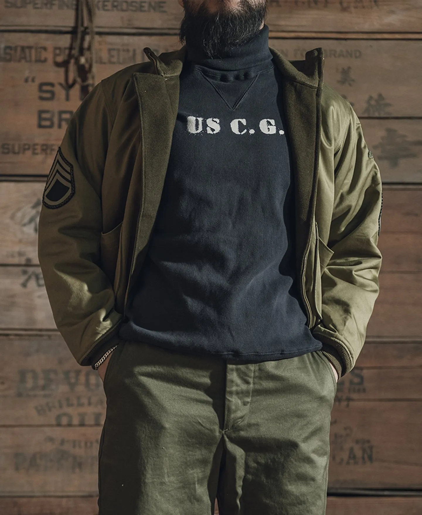 1930s USCG Turtleneck Thermal - Black