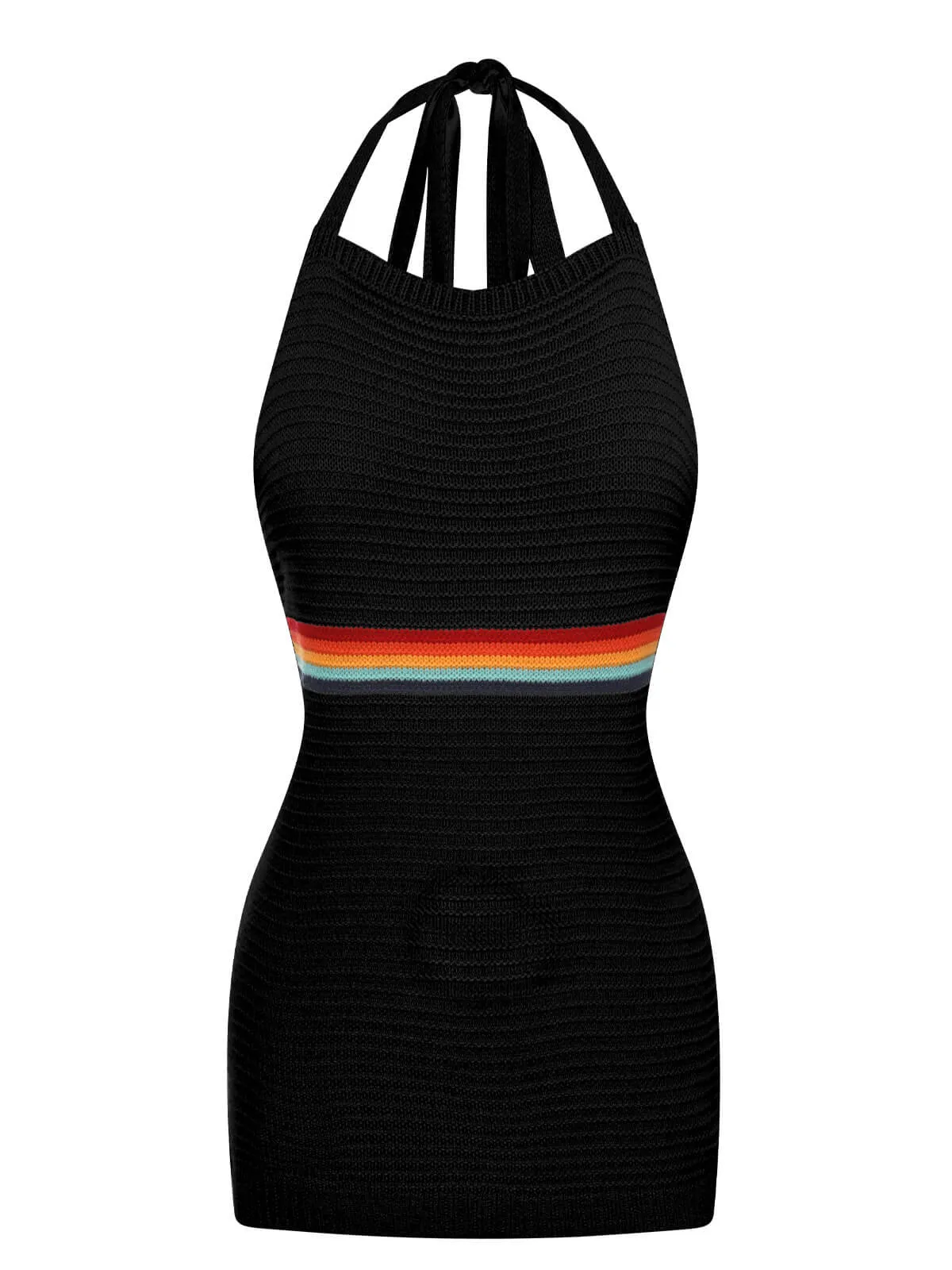 1950s Rainbow Stripe Knit Tank Top