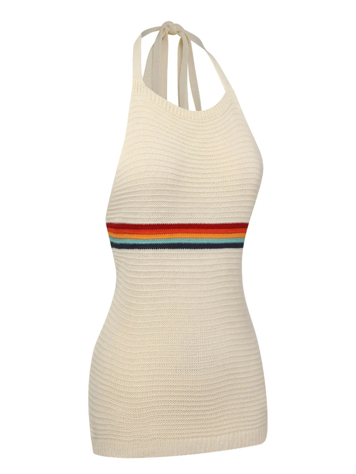 1950s Rainbow Stripe Knit Tank Top