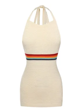 1950s Rainbow Stripe Knit Tank Top