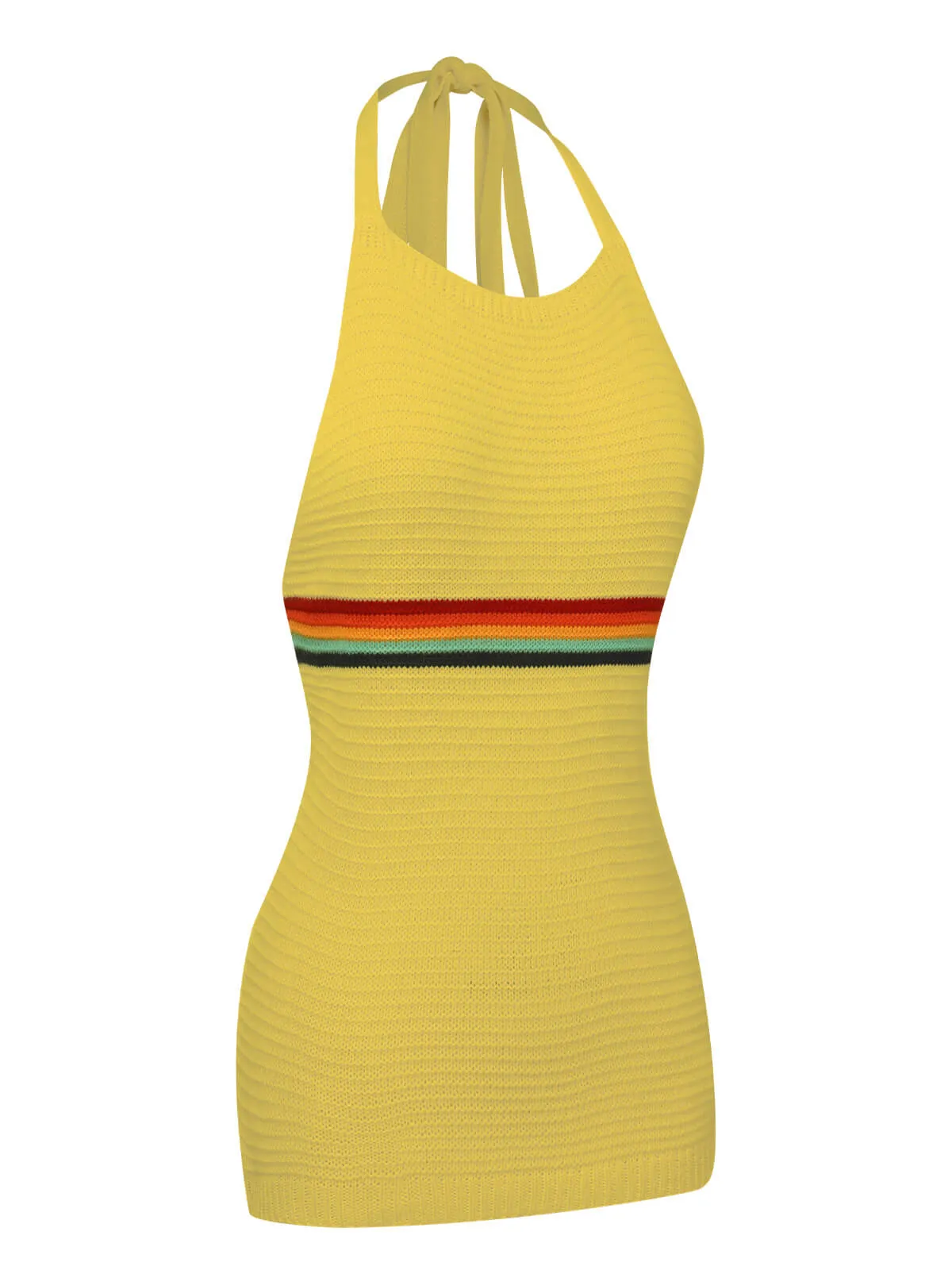 1950s Rainbow Stripe Knit Tank Top