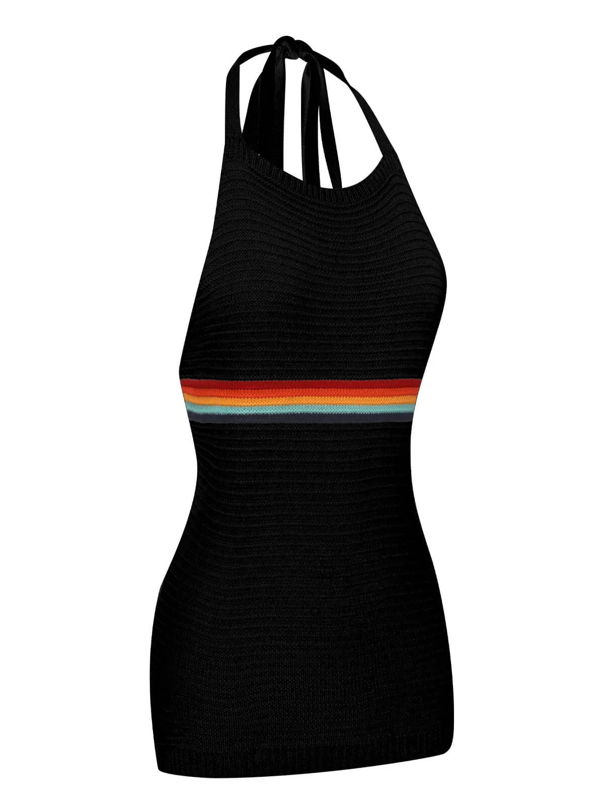 1950s Rainbow Stripe Knit Tank Top