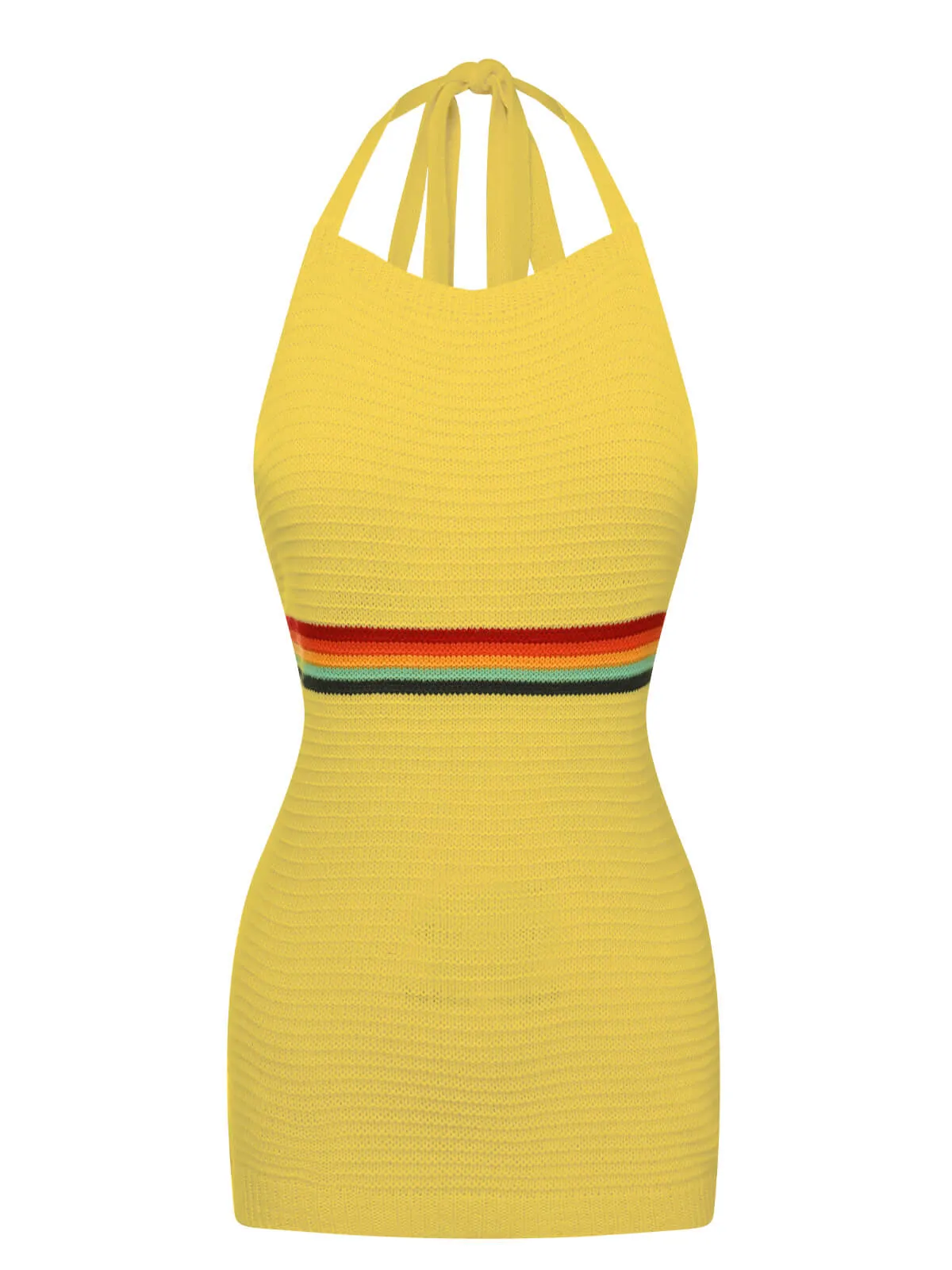 1950s Rainbow Stripe Knit Tank Top