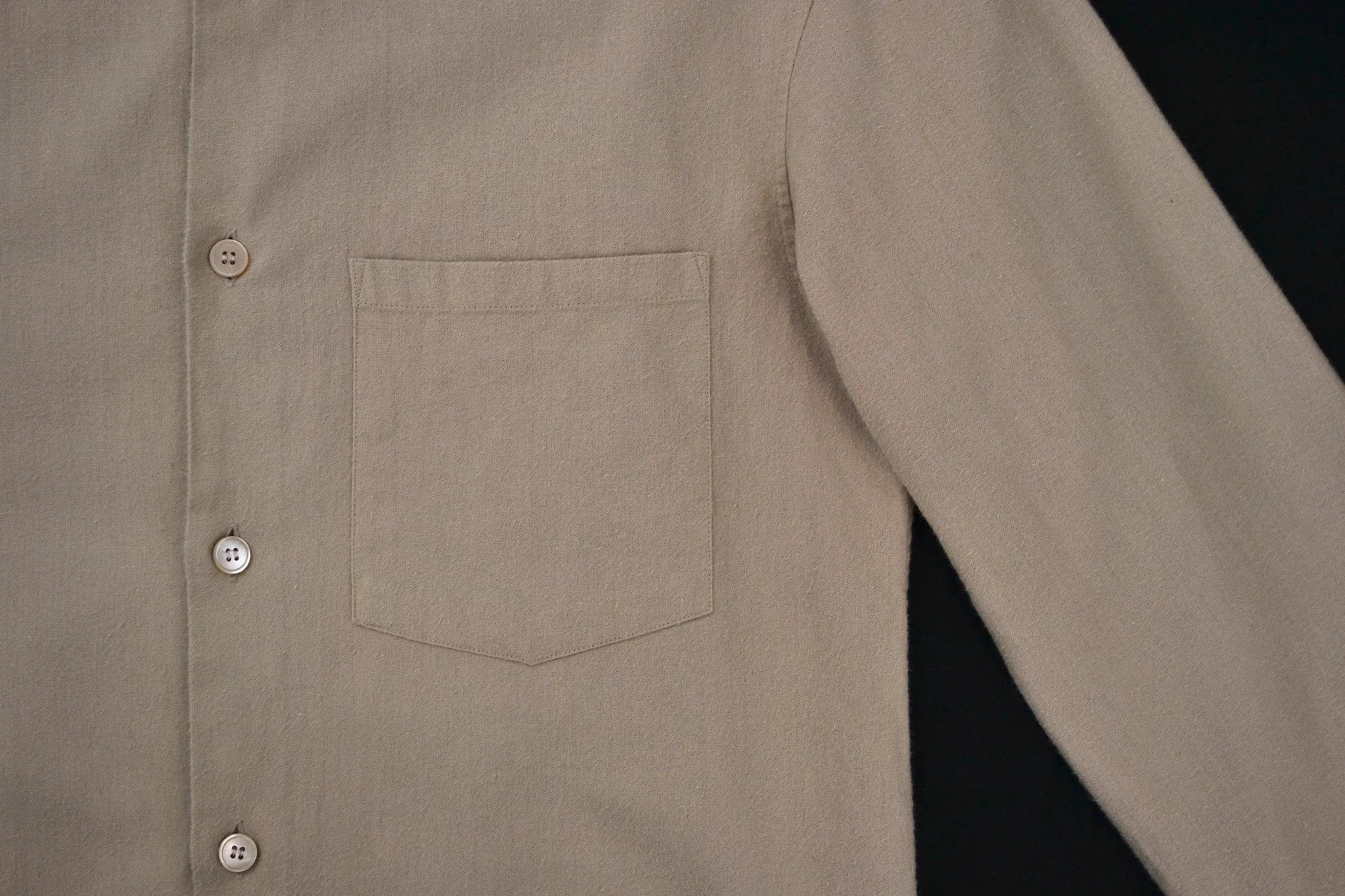 2003 Brushed Cotton Classic Shirt with Bondage Elbow Strap (Camel)