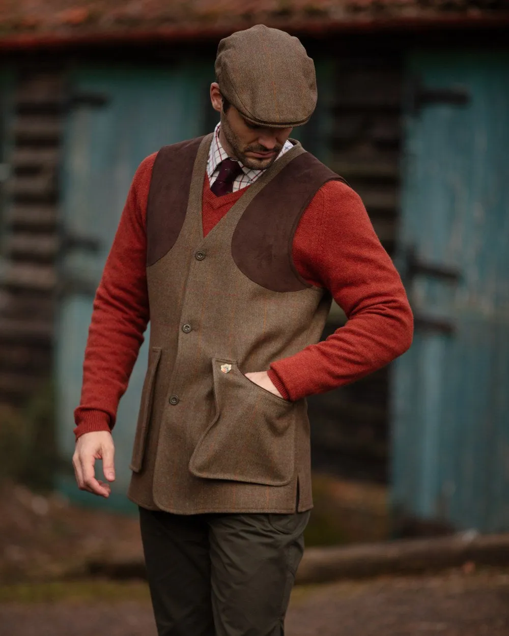 Alan Paine Combrook Tweed Shooting Waistcoat