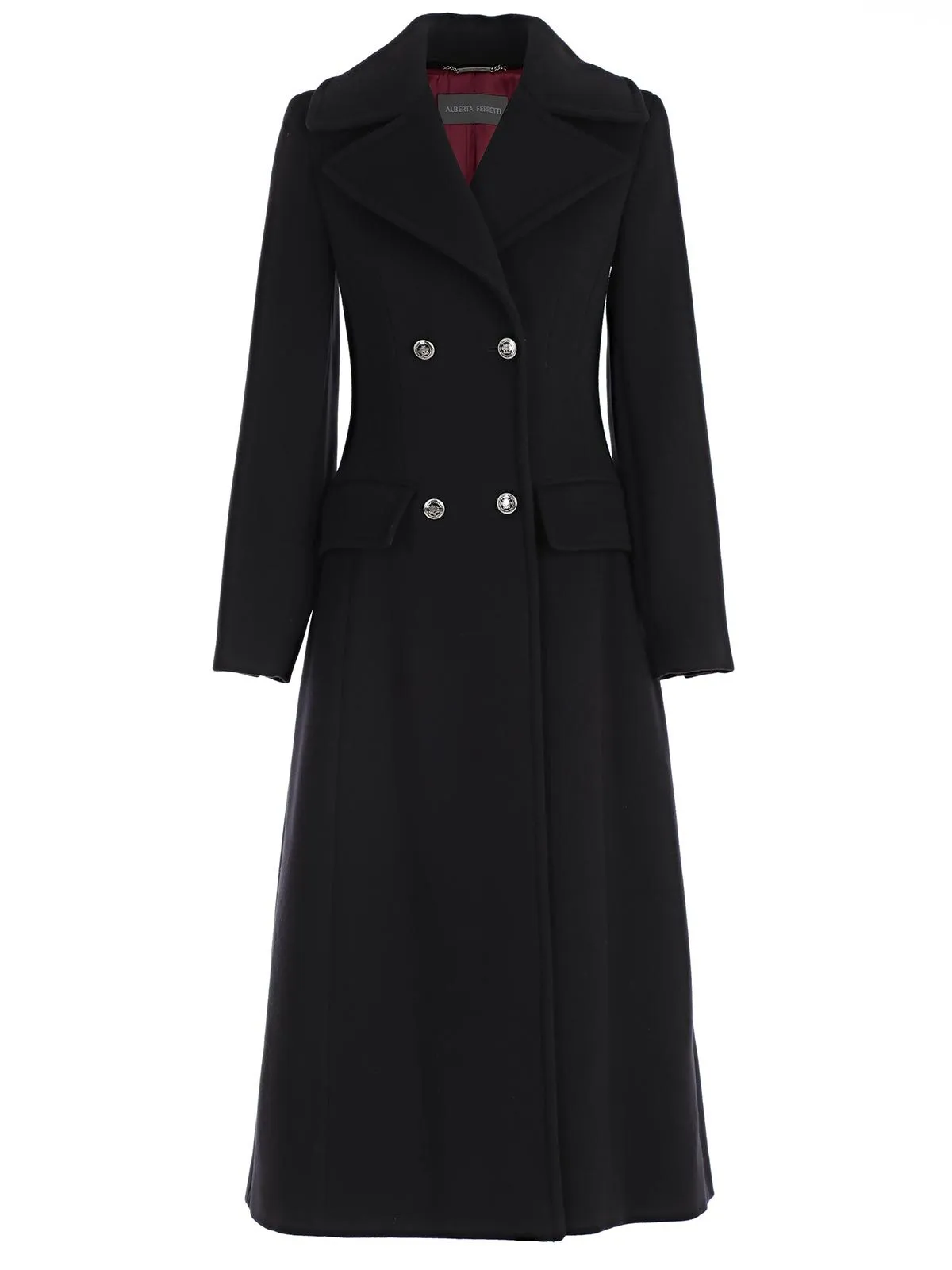 Alberta Ferretti Double-Breasted Long Coat