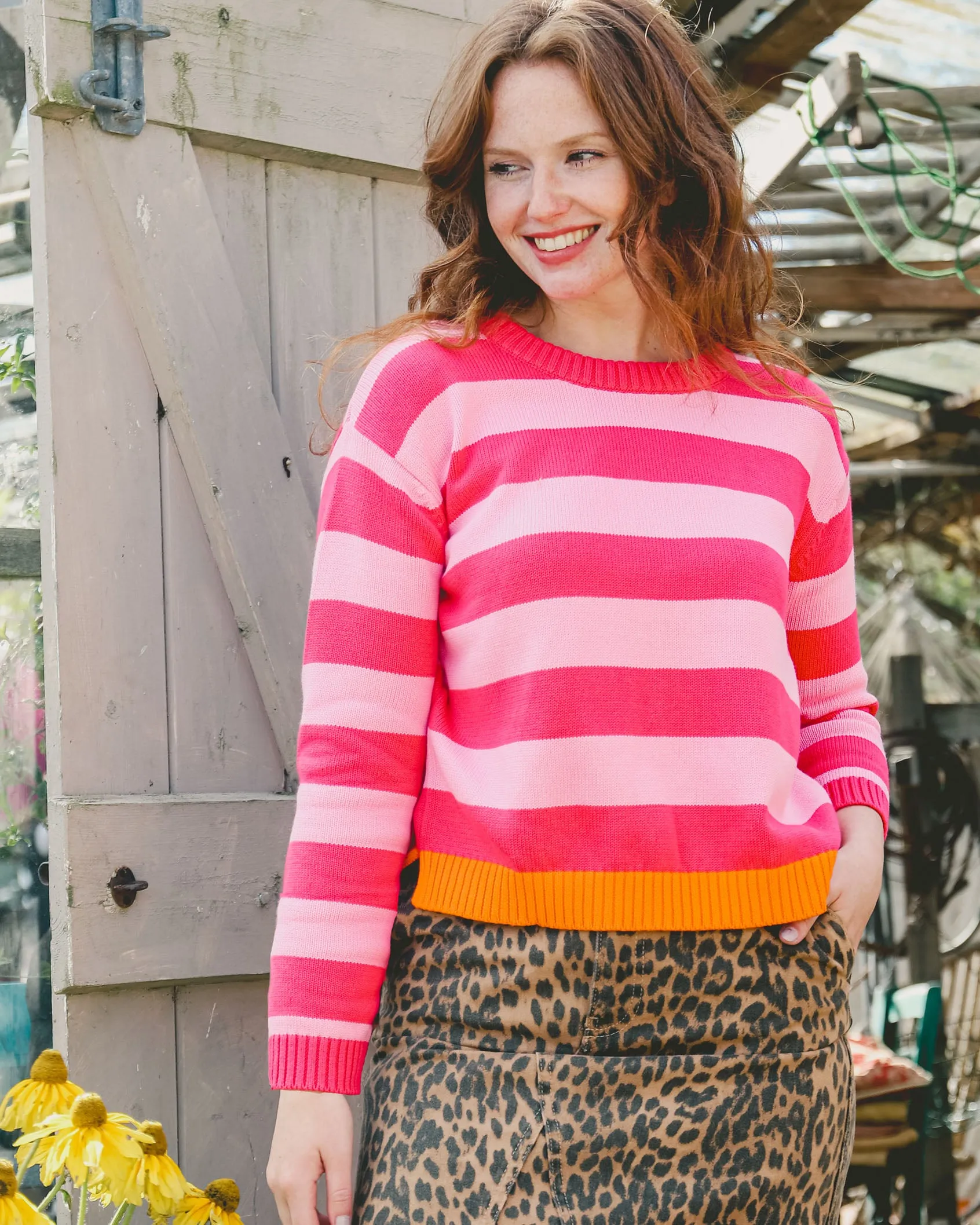 Aloft Ley Pink Stripe Knit