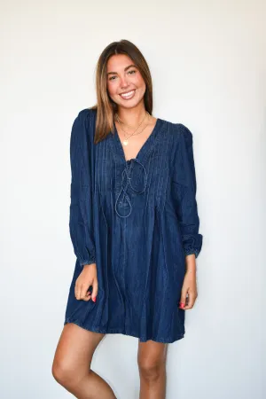 Amelia Dark Wash Denim Dress