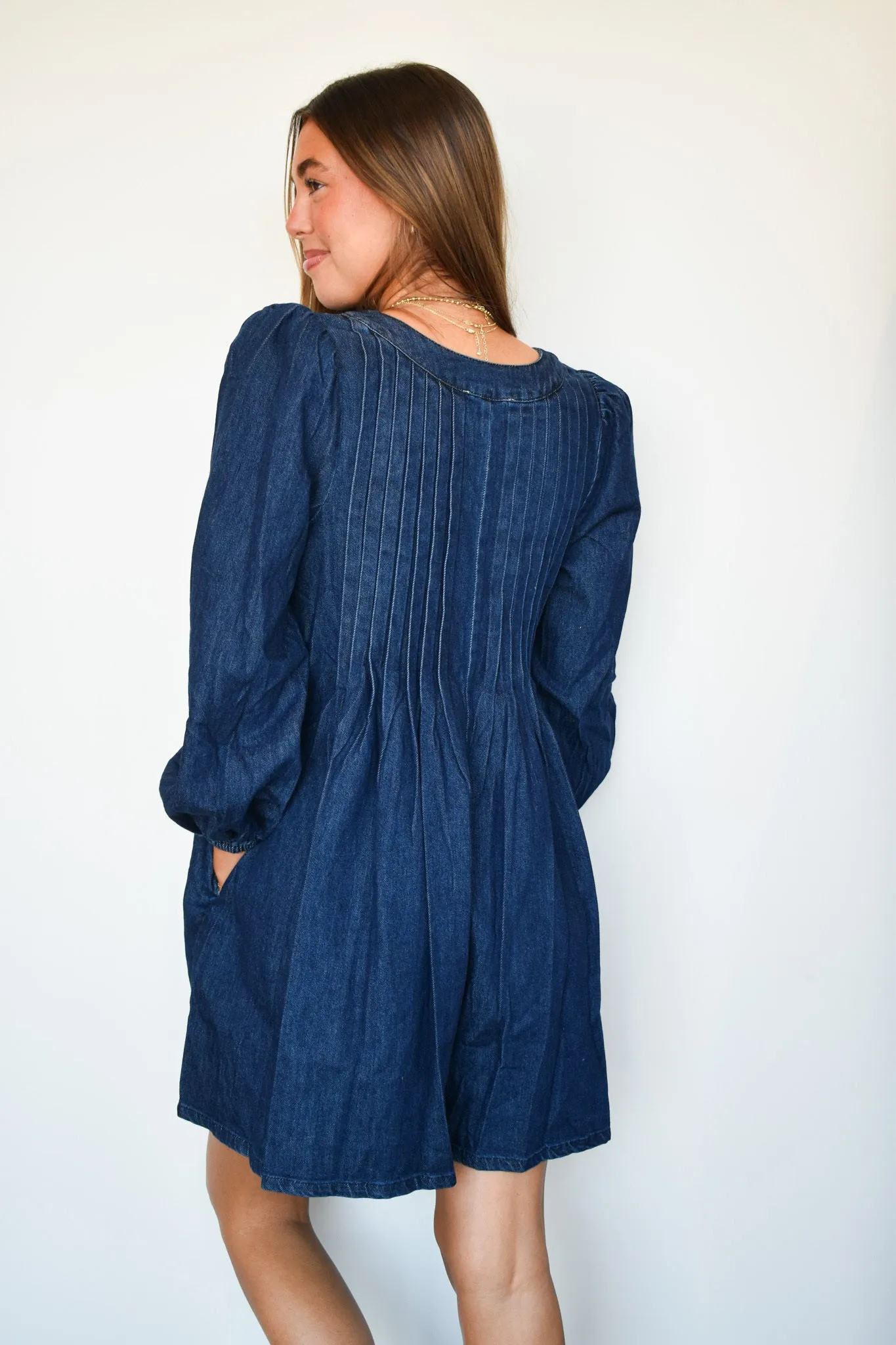 Amelia Dark Wash Denim Dress