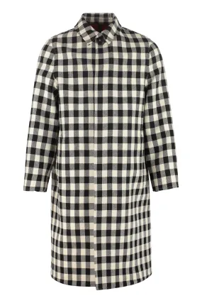 AMI Embroidered Checked Mac Coat