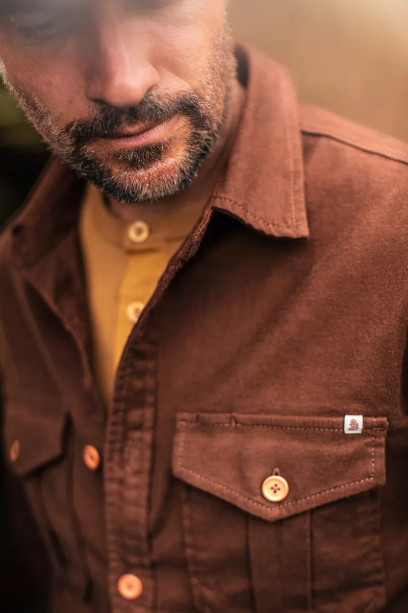 &SONS Lichen Moleskin Shirt Brown