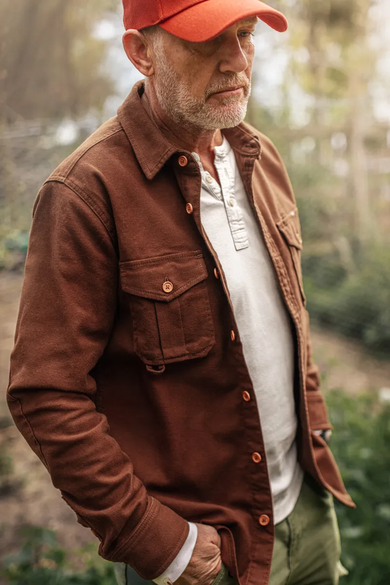 &SONS Lichen Moleskin Shirt Brown