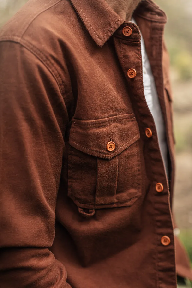 &SONS Lichen Moleskin Shirt Brown