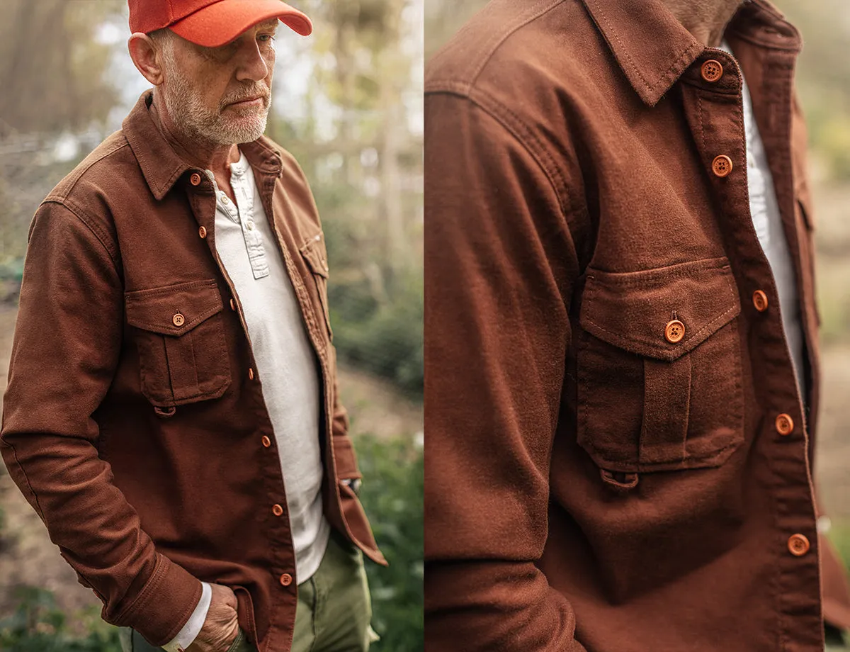 &SONS Lichen Moleskin Shirt Brown