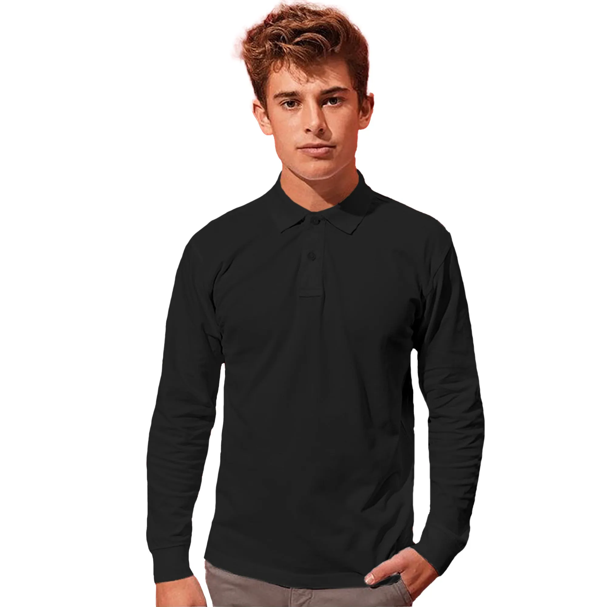 Asquith & Fox Mens Classic Fit Long Sleeved Polo Shirt