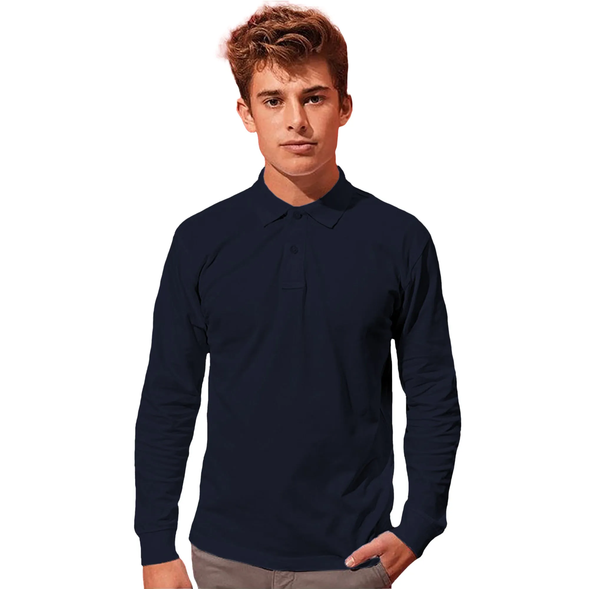 Asquith & Fox Mens Classic Fit Long Sleeved Polo Shirt