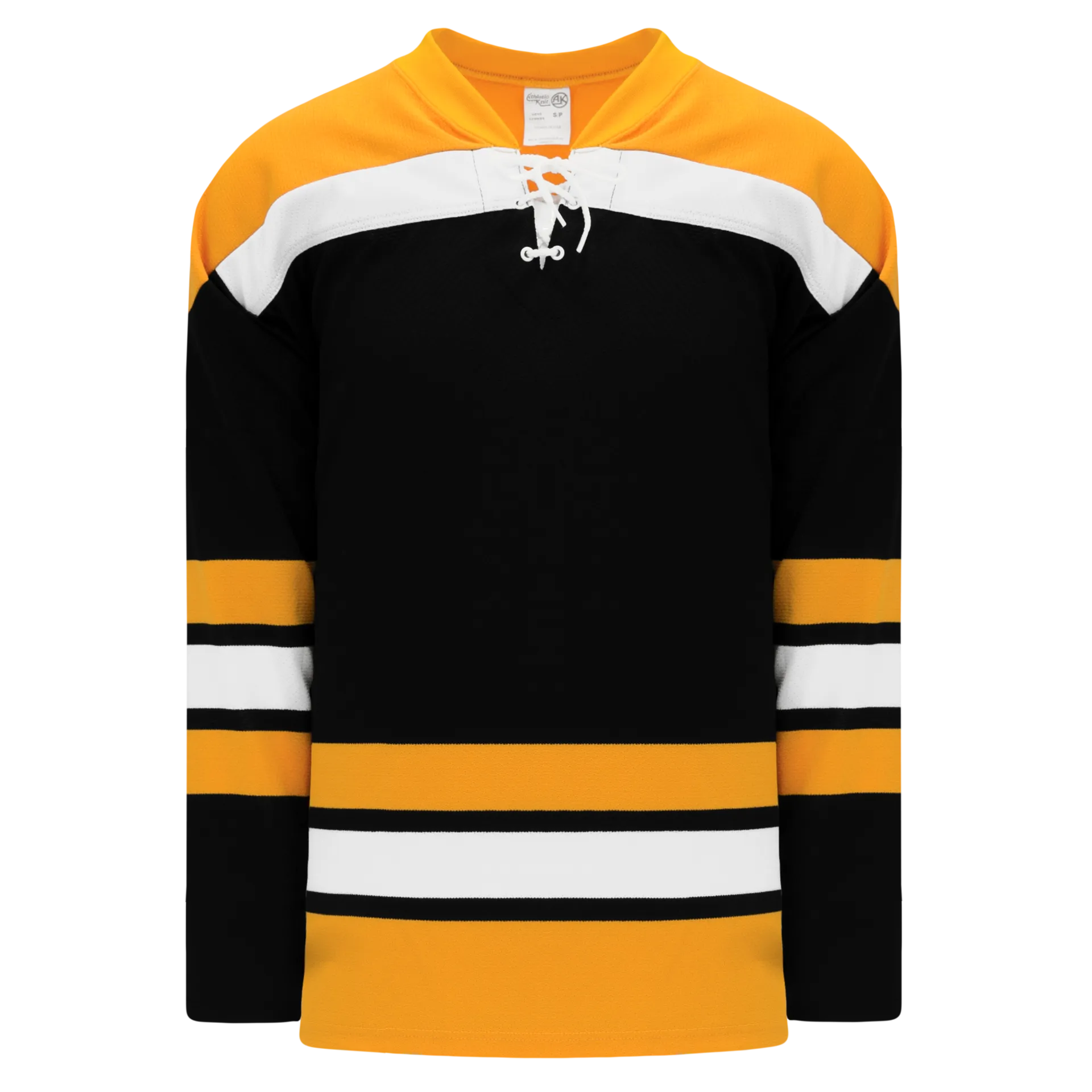 Athletic Knit (AK) H550BKA-BOS398BK Pro Series - Adult Knitted Vintage Boston Bruins Black Hockey Jersey