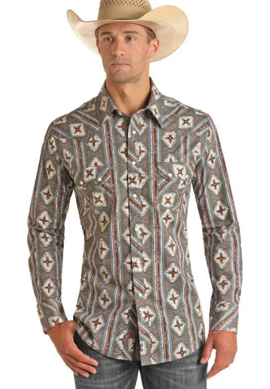 B2S3312 - Rock&Roll Denim Men's Pearl Snap Shirt