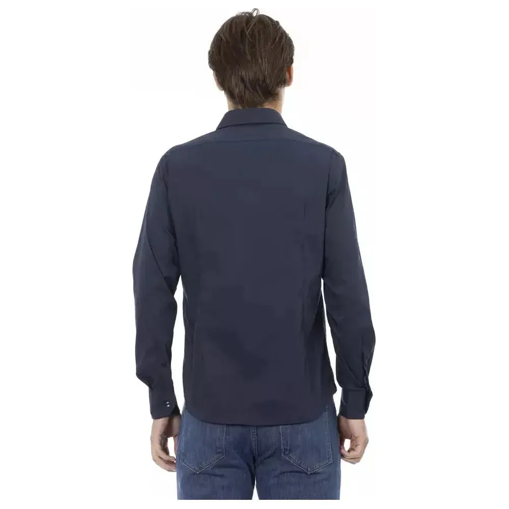 Baldinini Trend Blue Cotton Men Shirt