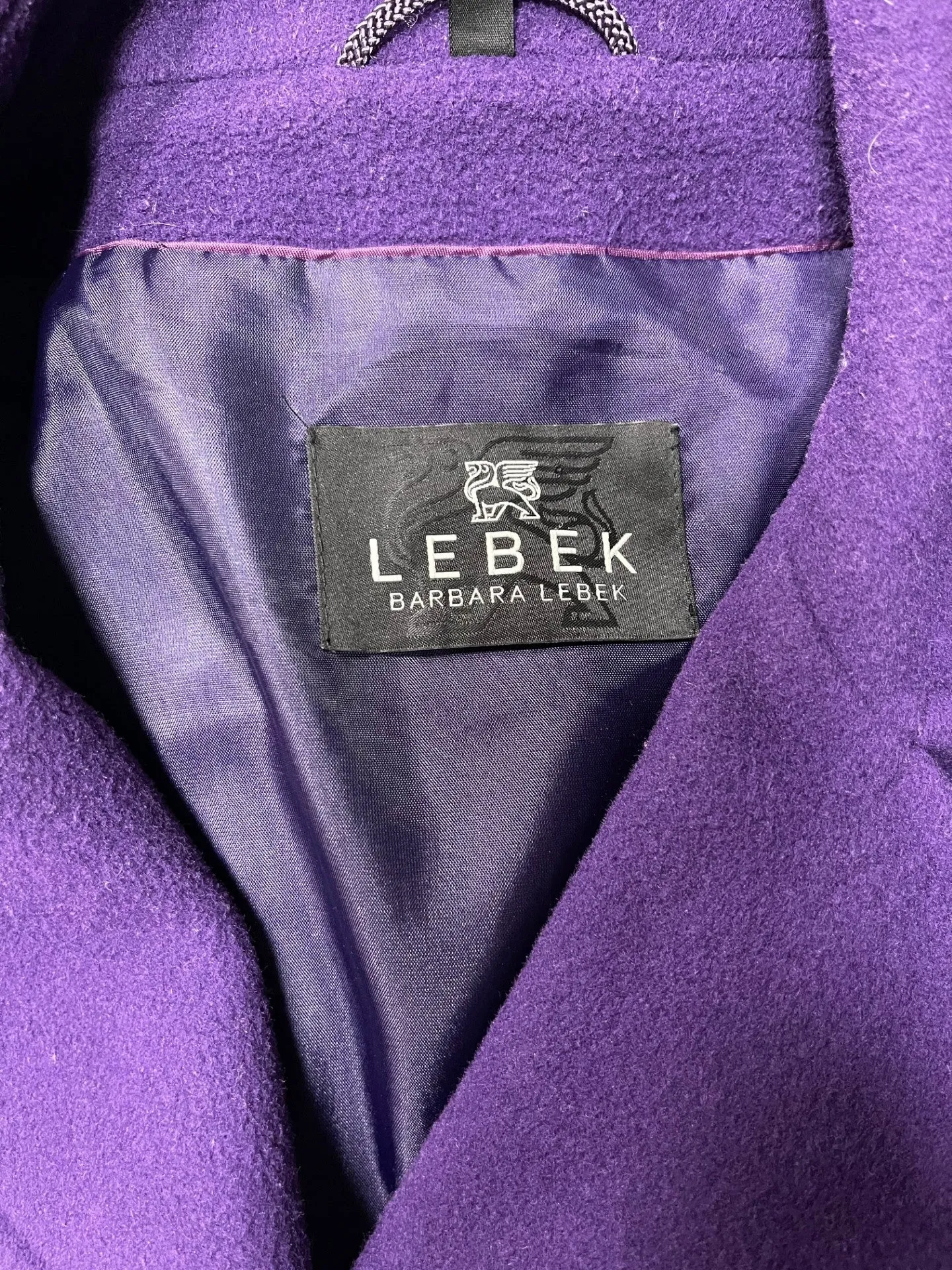 Barbara Lebek Purple Wool Blend Coat Size 16