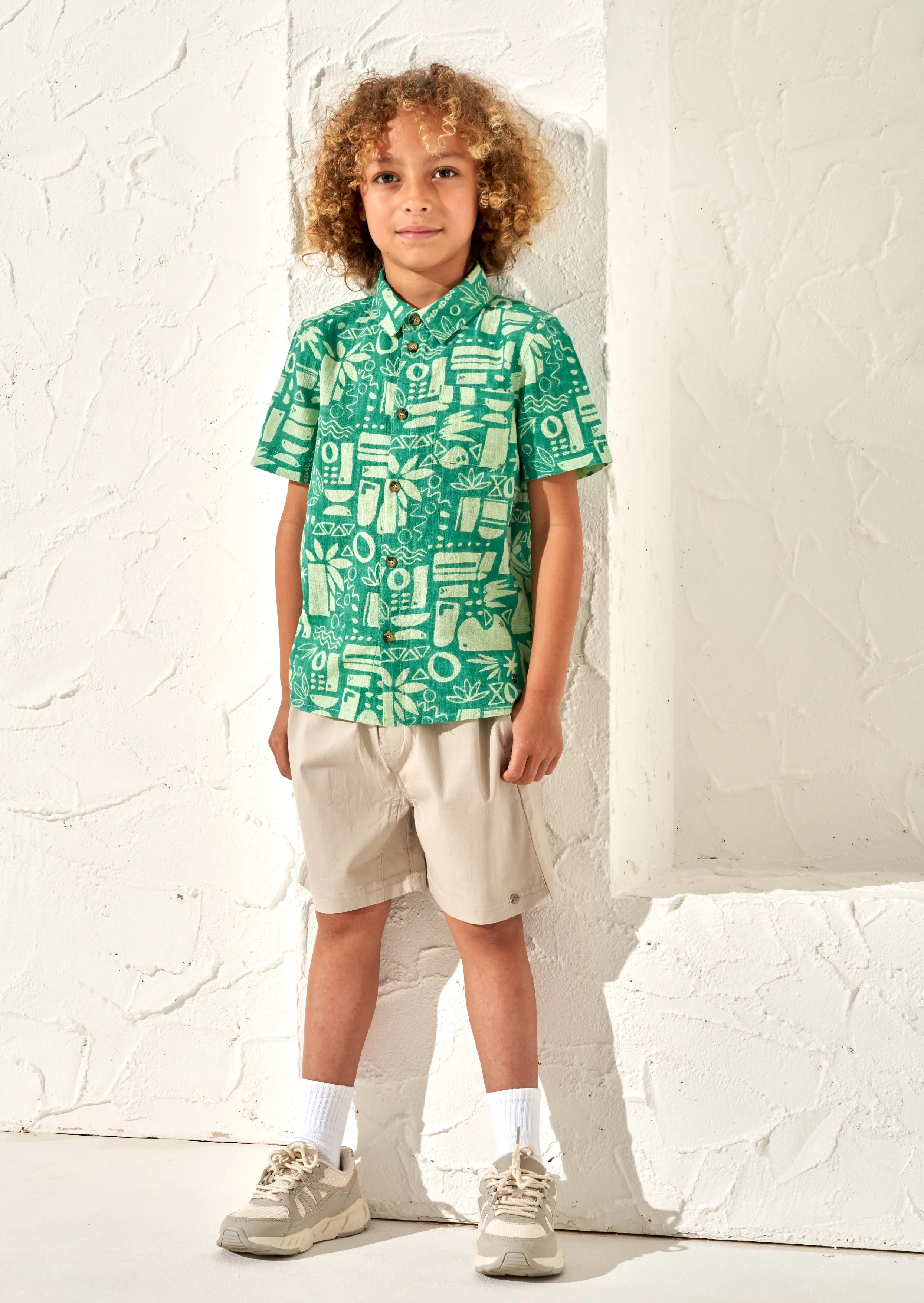 Bau Green Printed Holiday Shirt