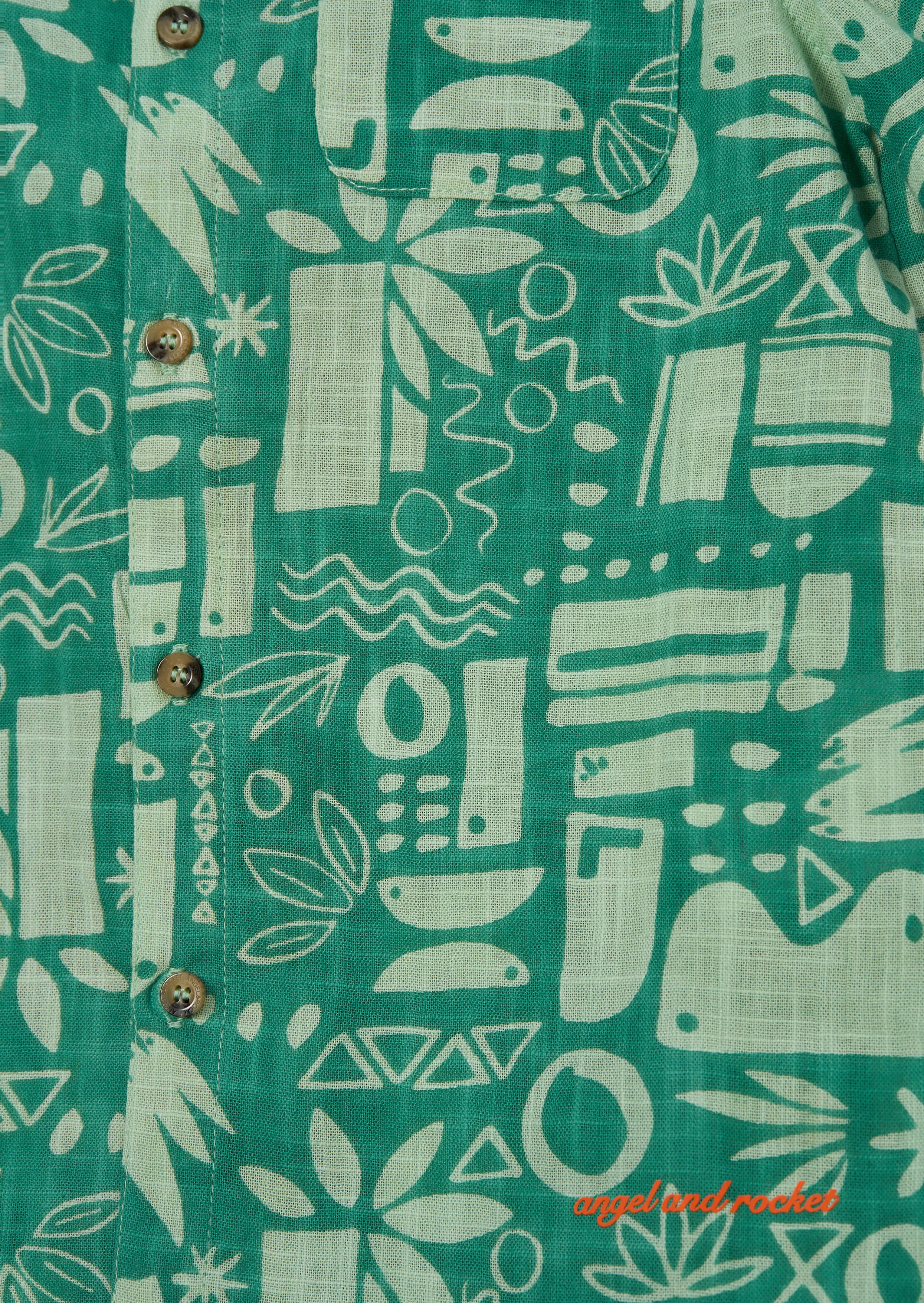 Bau Green Printed Holiday Shirt