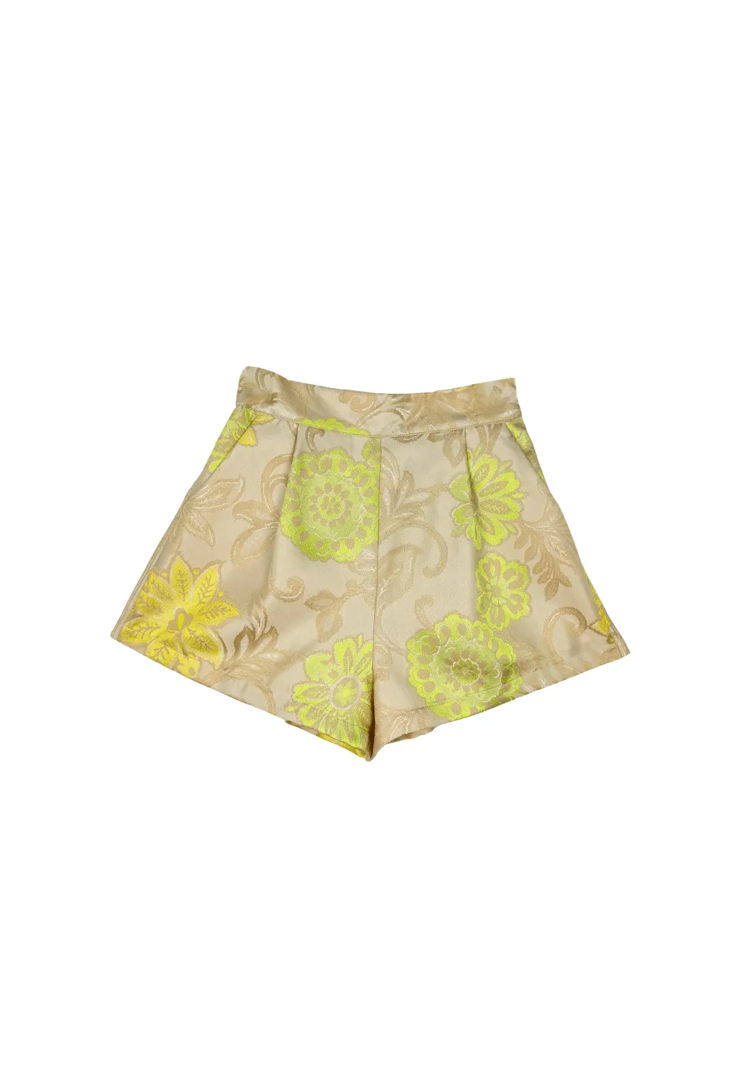 Bermuda Set - Champagne and Chartreuse Brocade