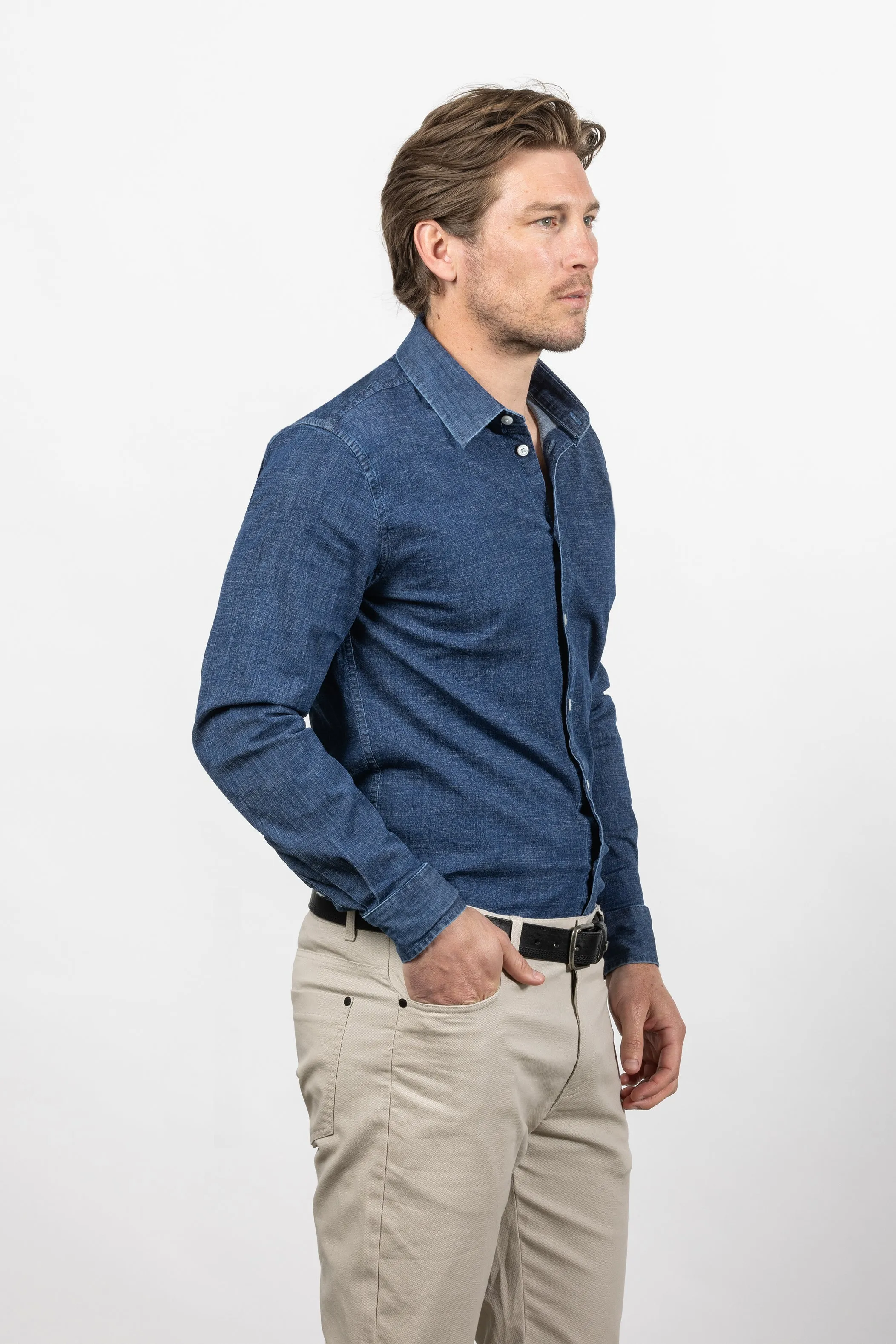 Blake Denim Shirt: Indigo Denim