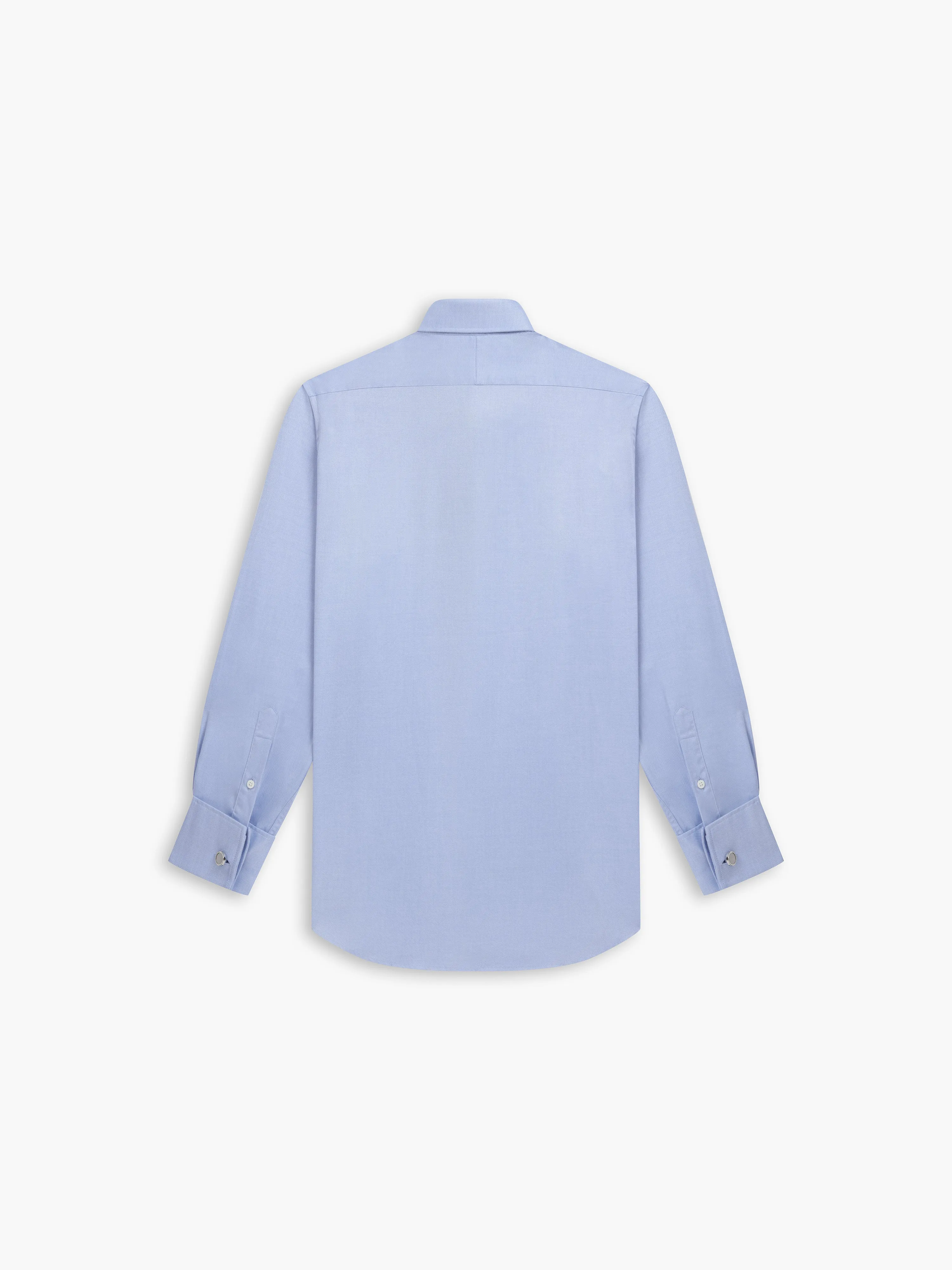 Blue Bold Twill Fitted Double Cuff Classic Collar Shirt