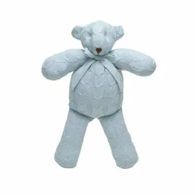 Blue Cable Knit Plush Teddy Bear