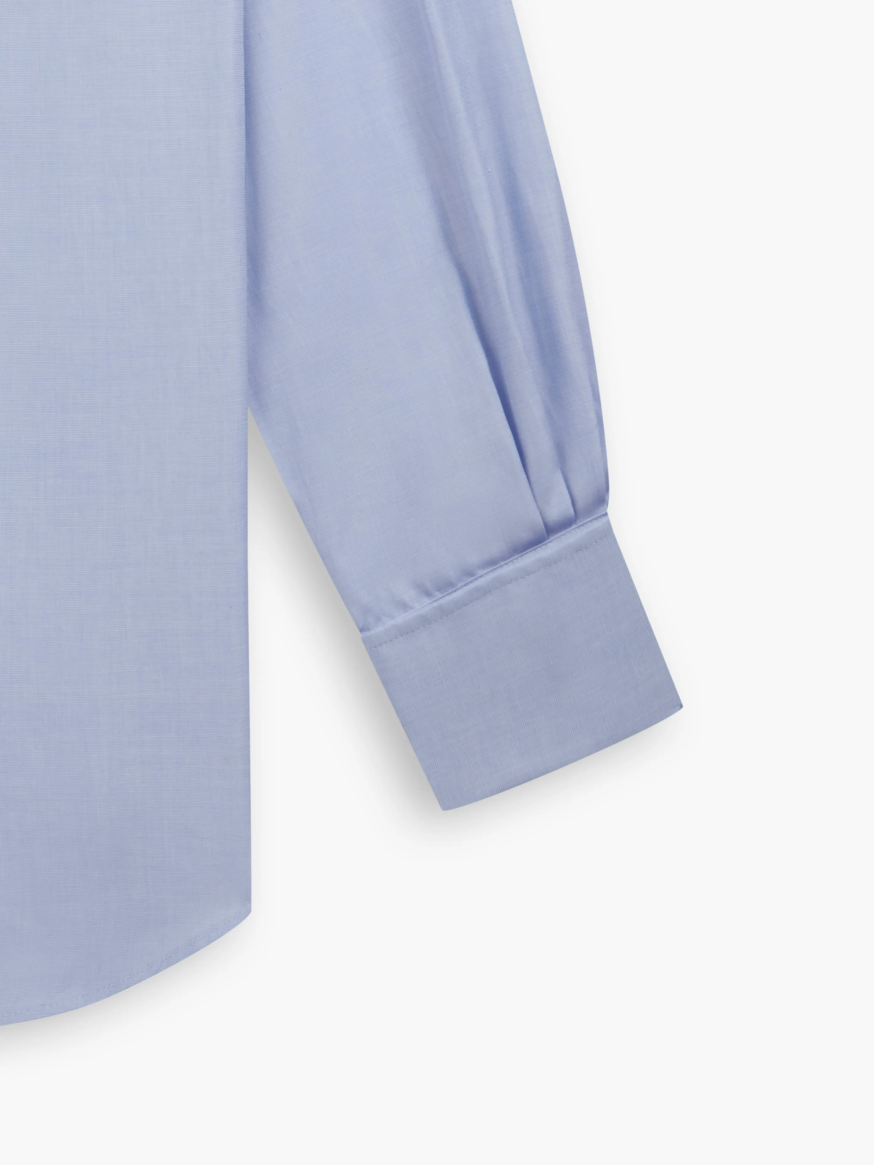 Blue End-on-End Slim Fit Double Cuff Classic Collar Shirt