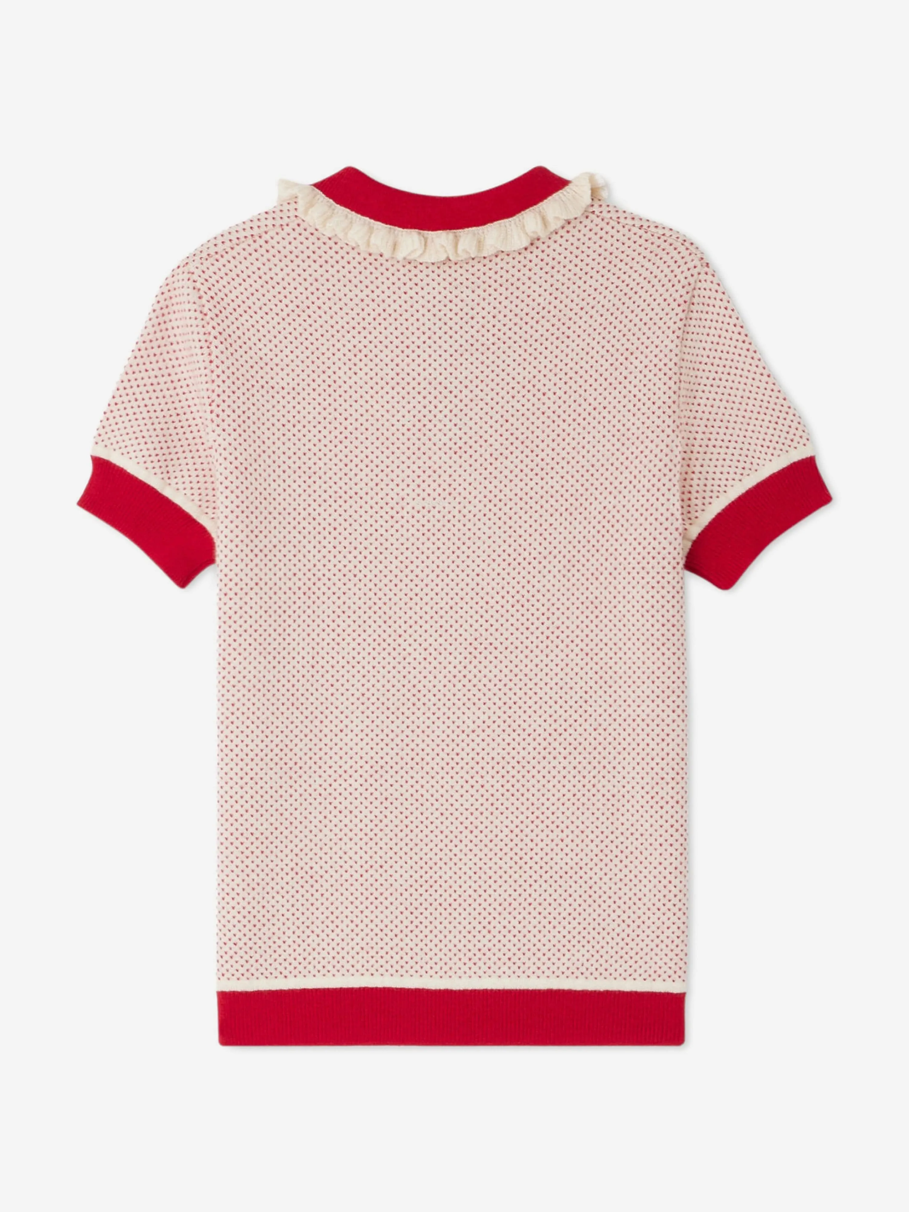 Bonpoint Girls Knitted Frynja Polo Shirt in Red