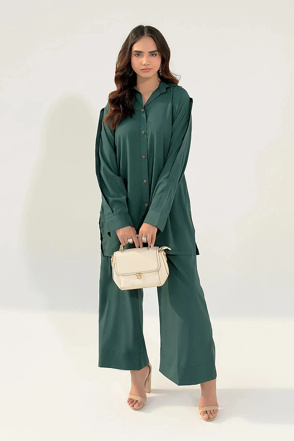 Bottle Green Crepe Tunic