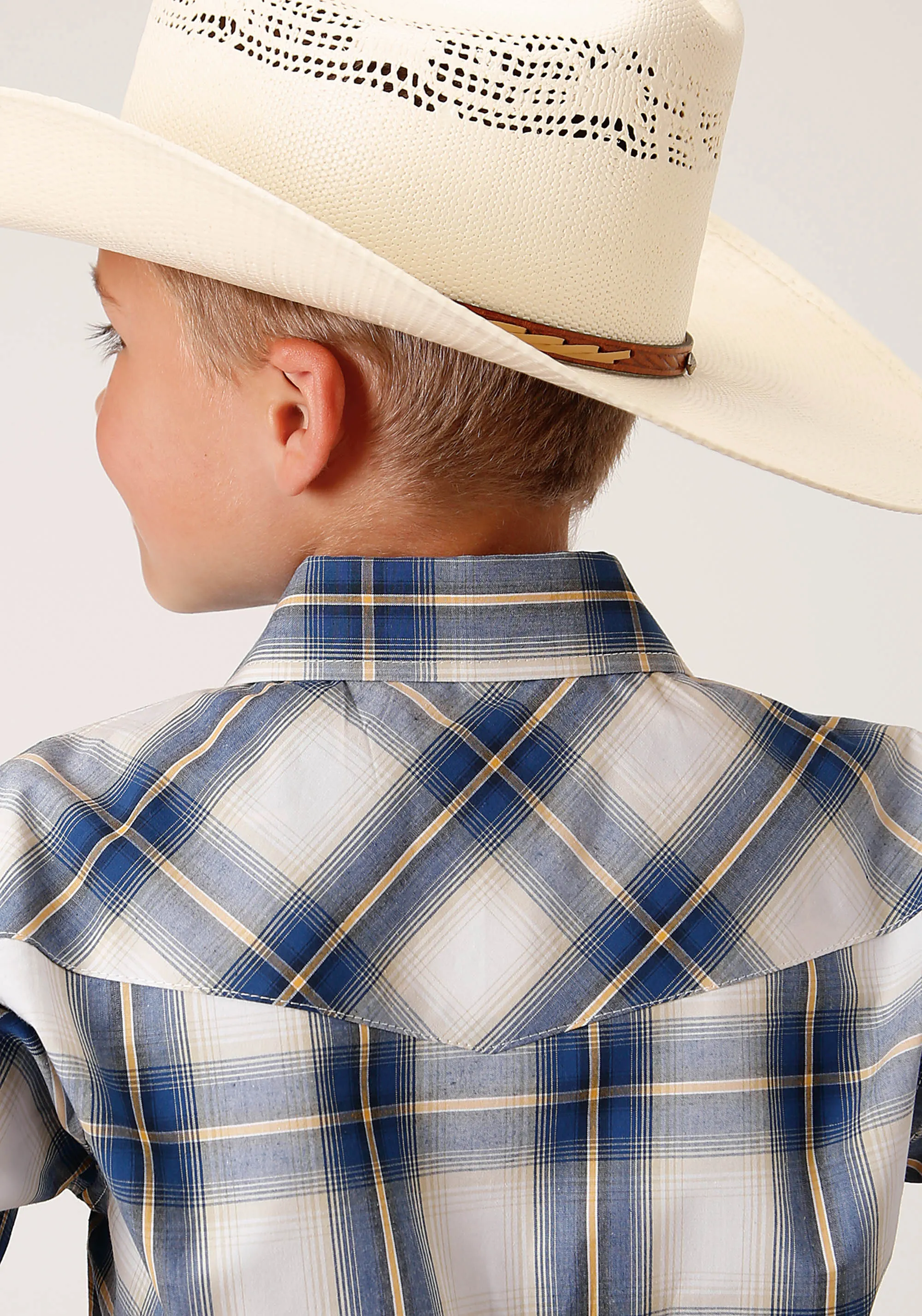 BOYS LONG SLEEVE SNAP DENIM OMBRE WESTERN SHIRT