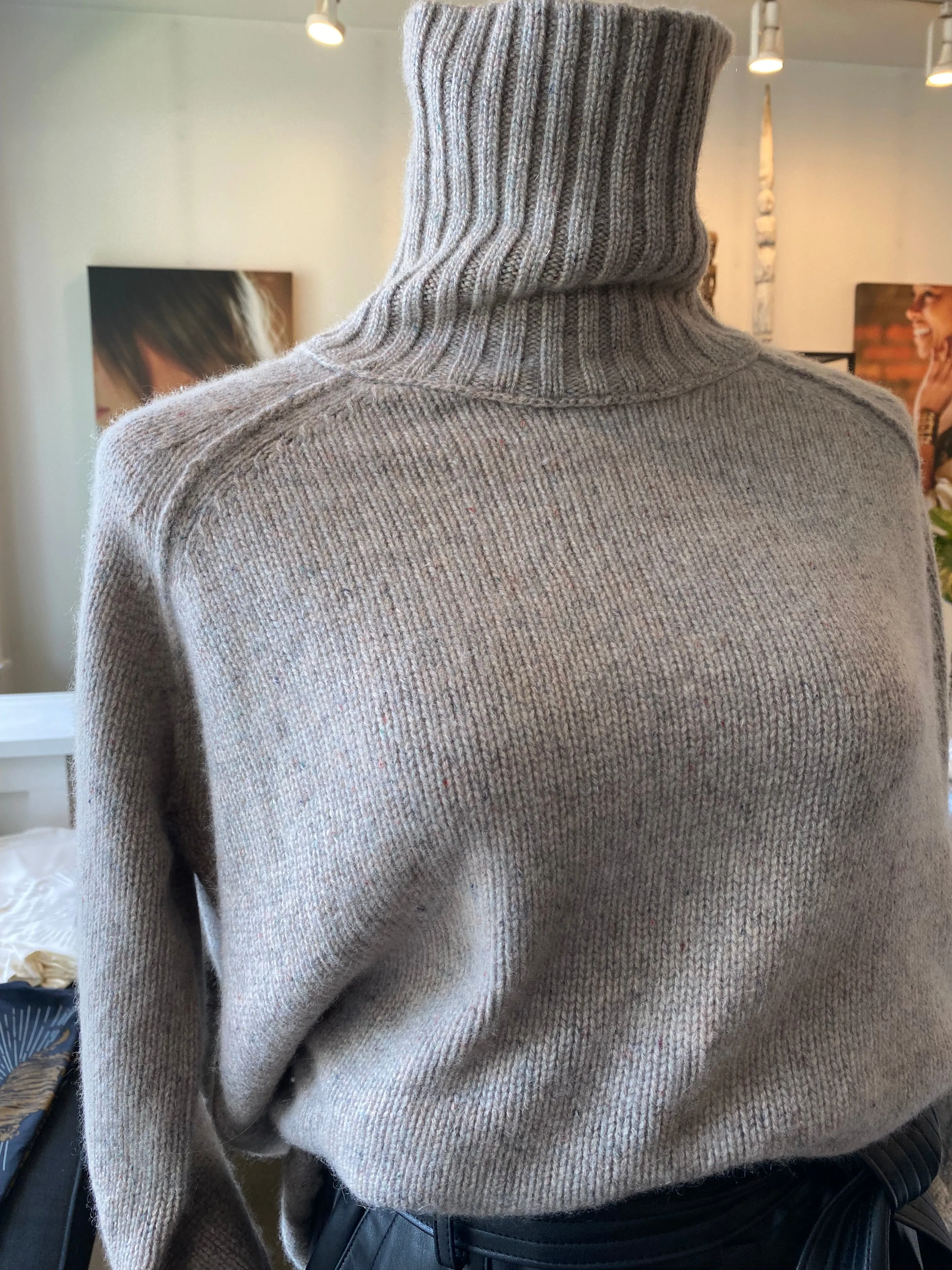 Brazeau Tricot Cashmere Balmoral Chunky Turtleneck Sweater