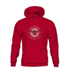 Brentford FC Color Badge Youth Fleece Pullover Hoodie - Red