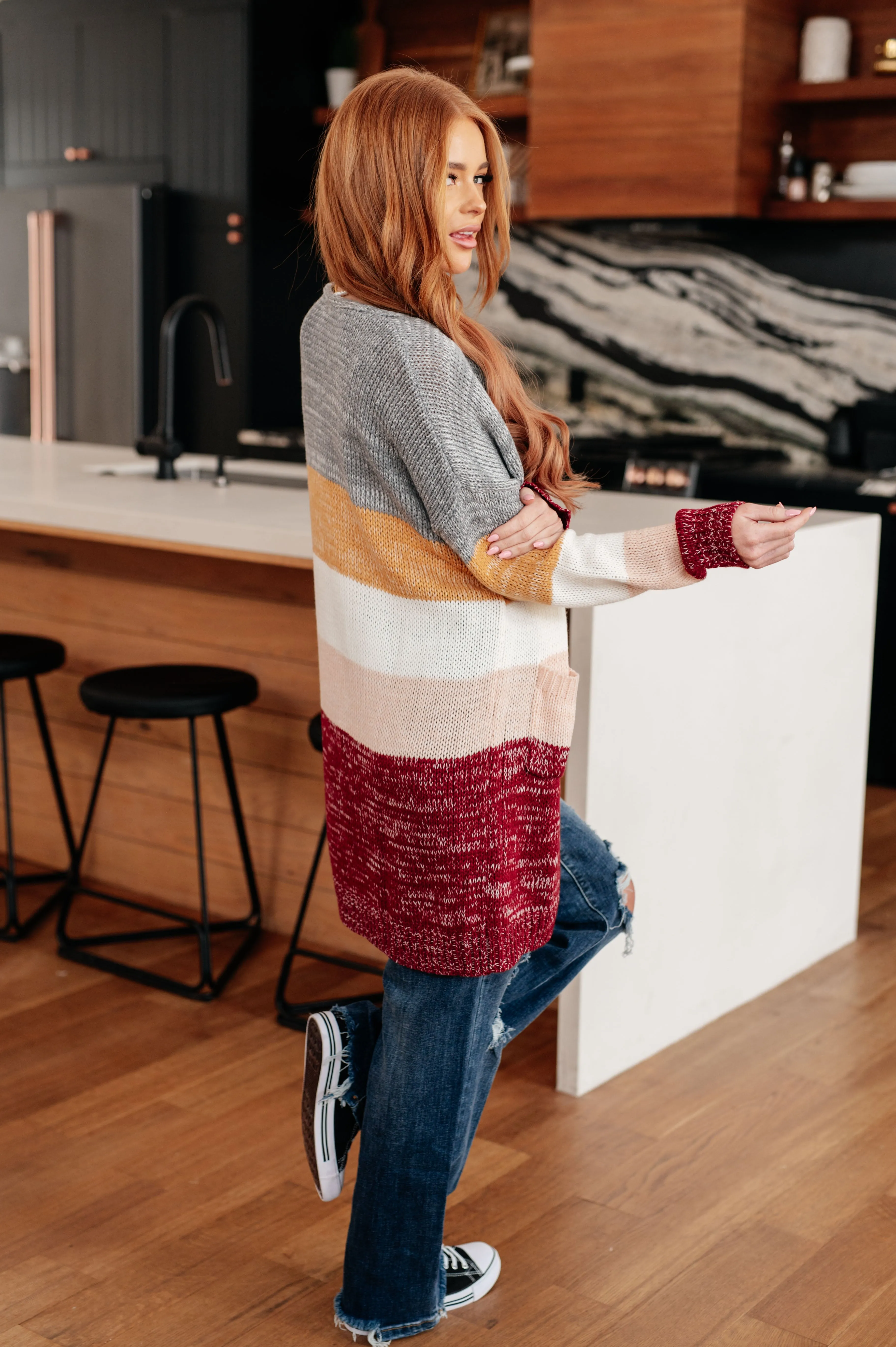 Bring the Warmth Color Block Cardigan - Haptics