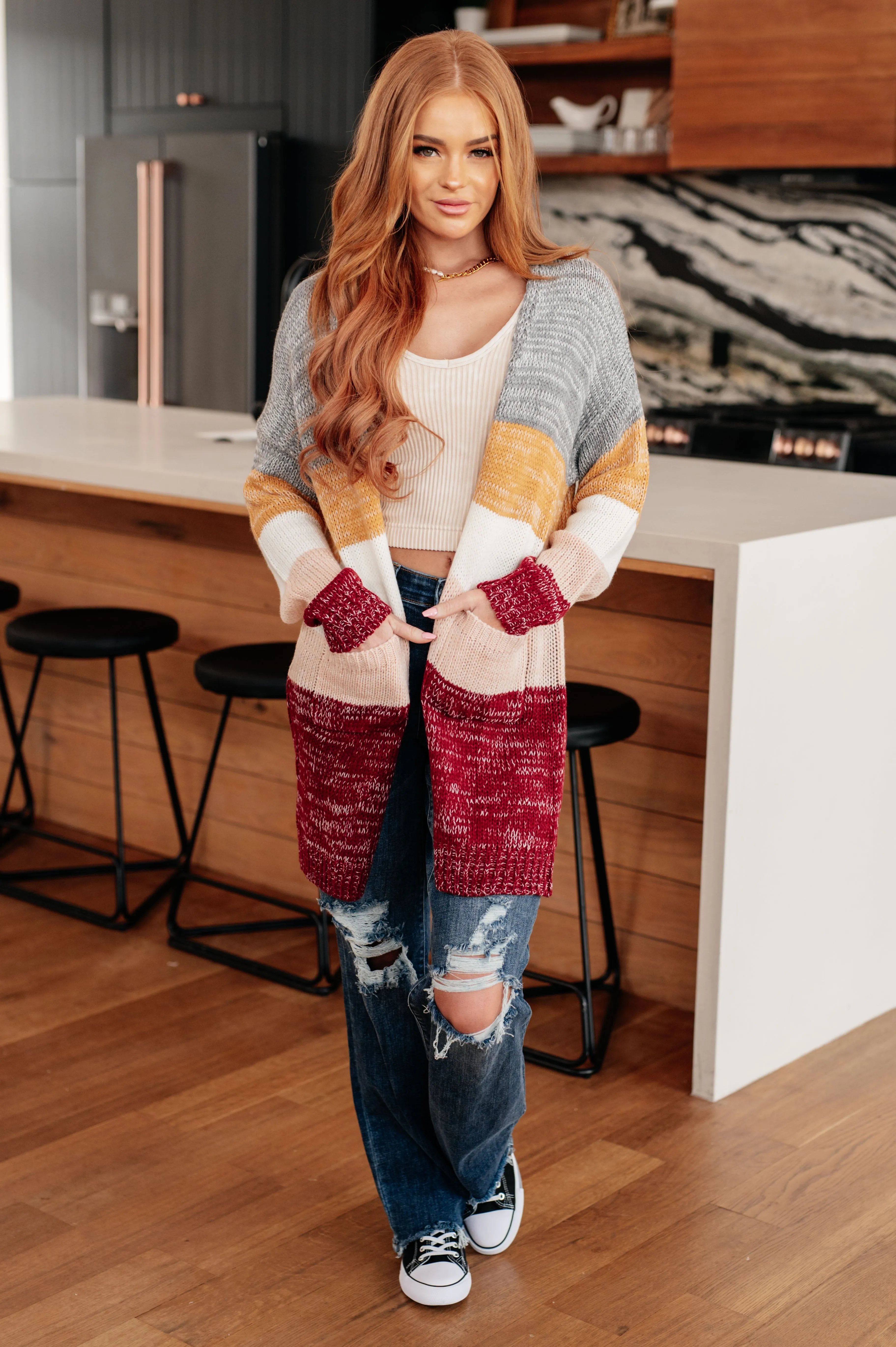 Bring the Warmth Color Block Cardigan - Haptics