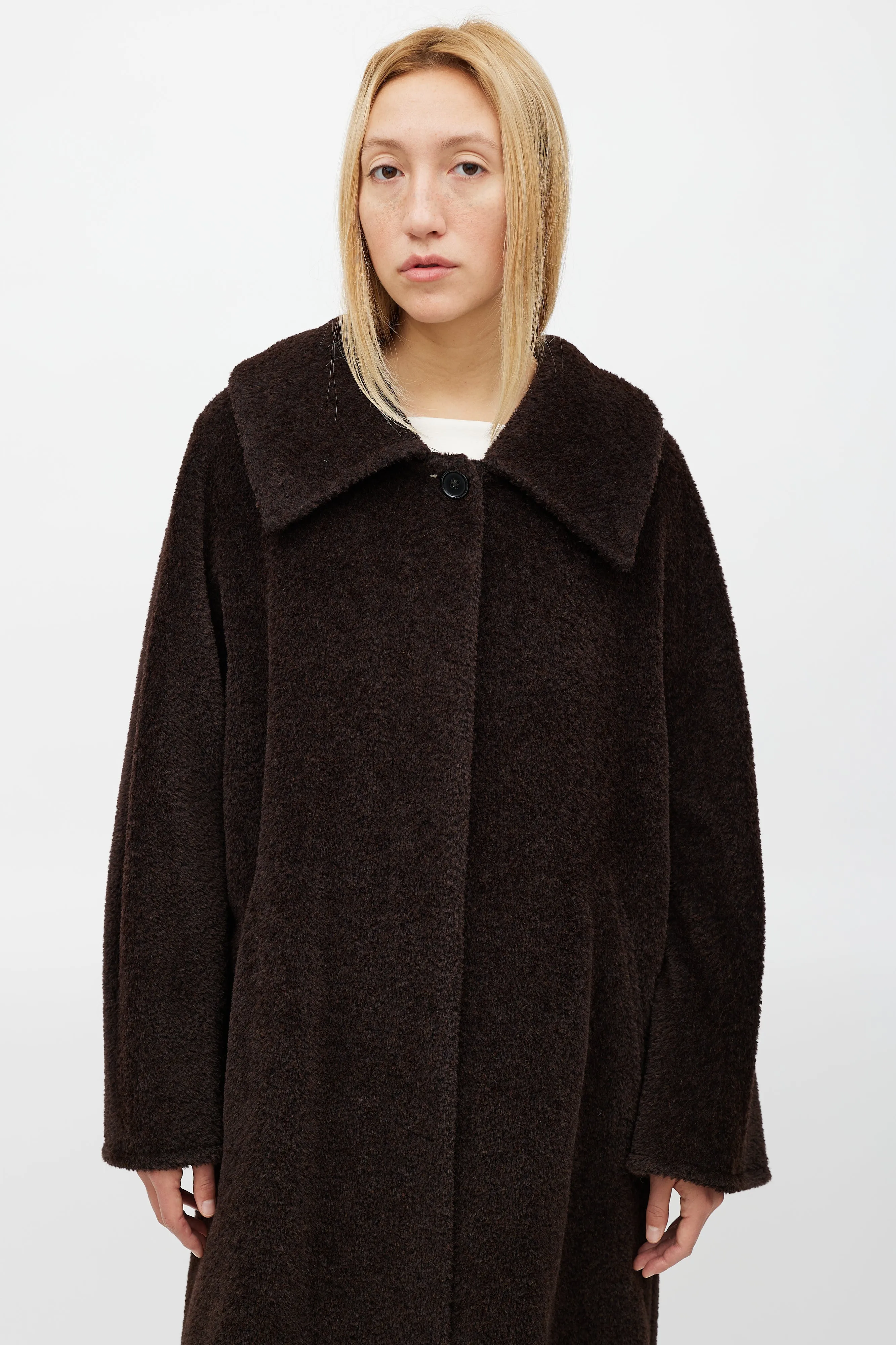 Brown Alpaca Wool Coat