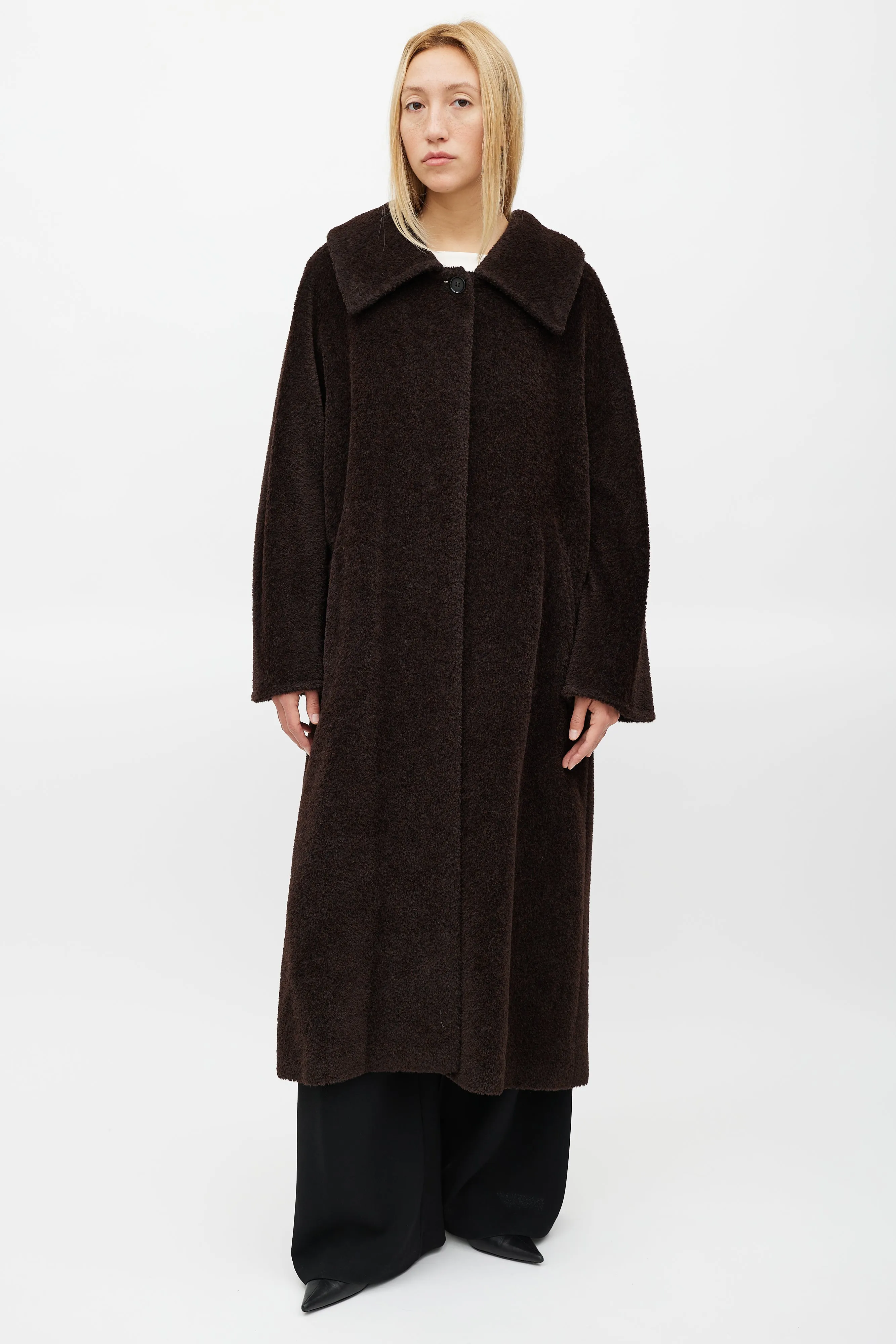 Brown Alpaca Wool Coat