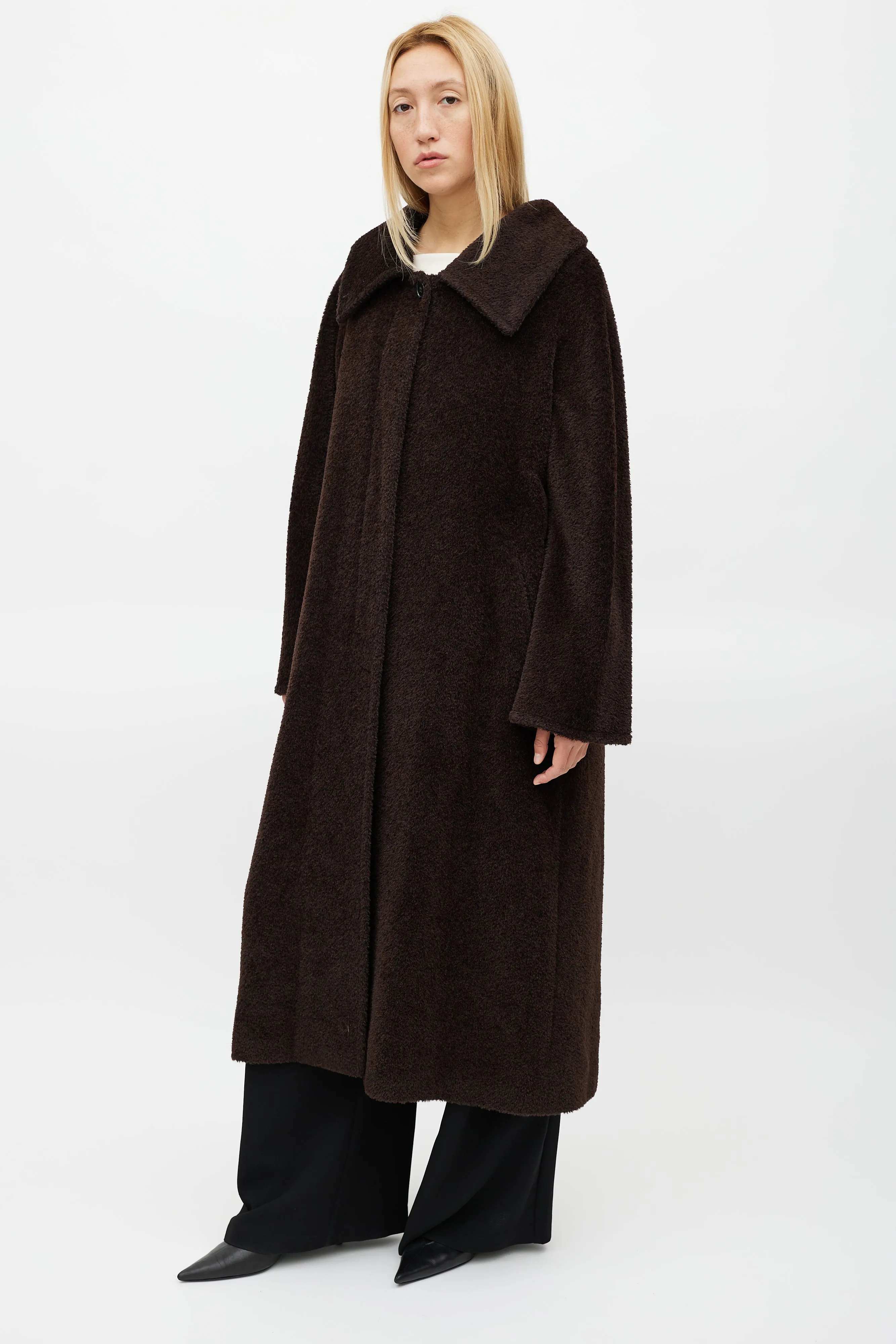 Brown Alpaca Wool Coat