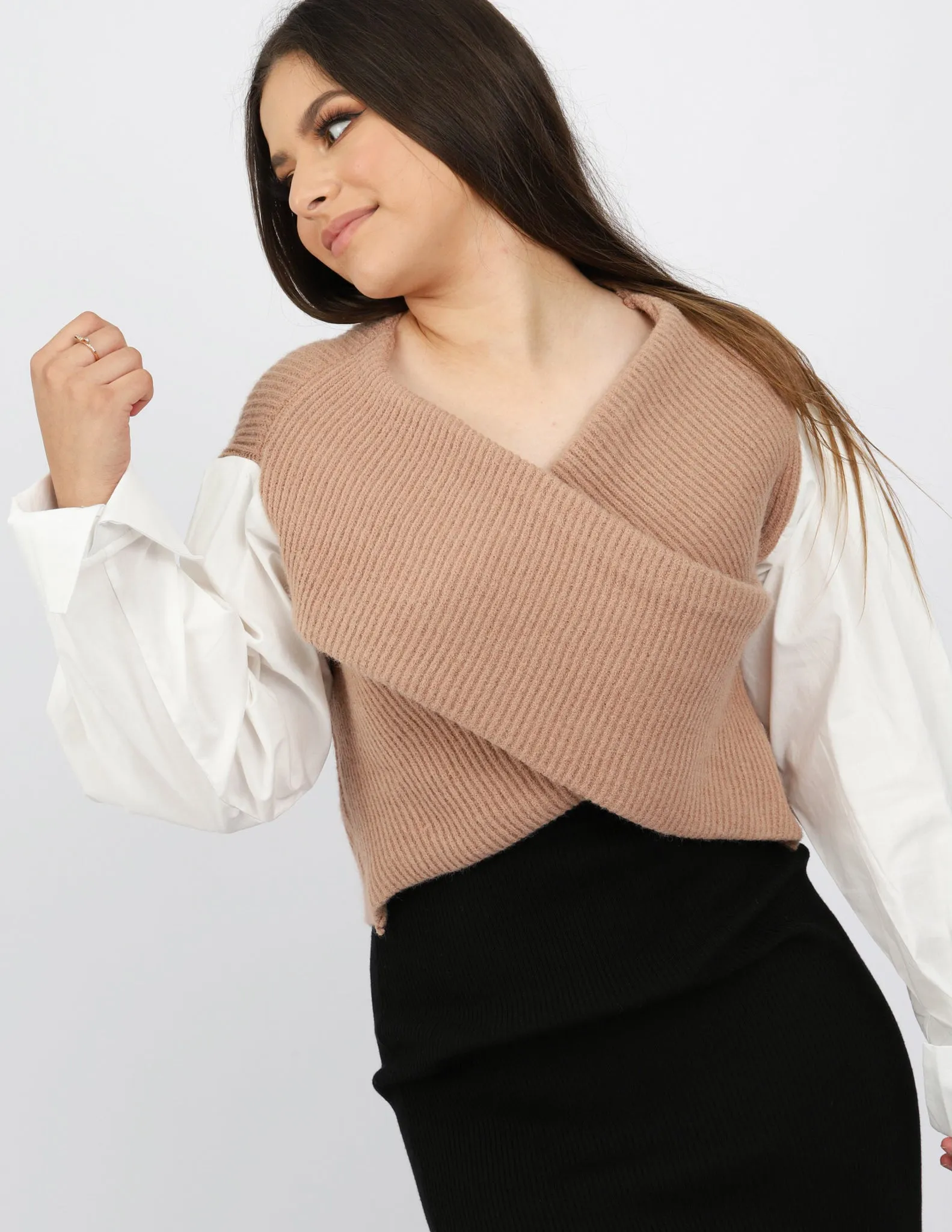 Calliope Crossover Knit Top