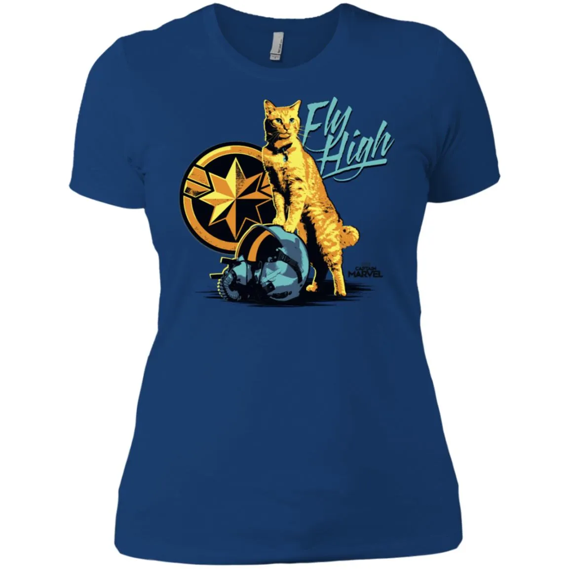 Captain Marvel Symbol Goose Fly High Women Cotton T-Shirt