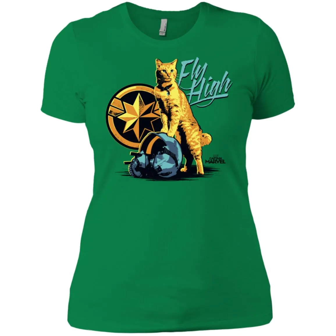 Captain Marvel Symbol Goose Fly High Women Cotton T-Shirt