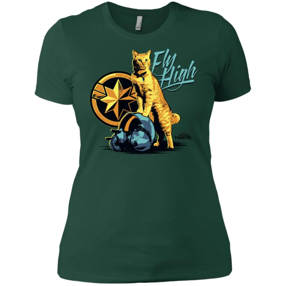 Captain Marvel Symbol Goose Fly High Women Cotton T-Shirt